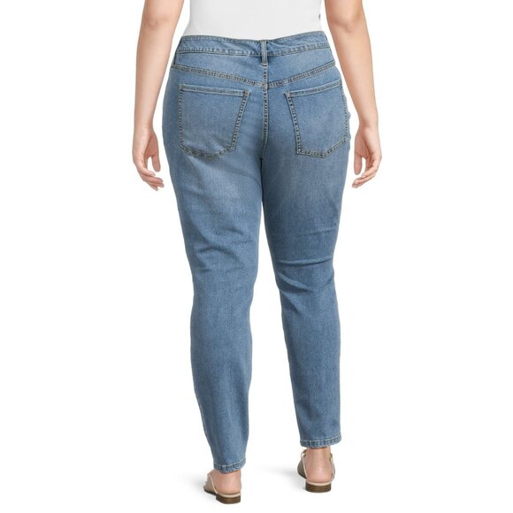 Terra & Sky Women's Plus Size Skinny Jeans, Size 24WP(Petite), 32.5" inseam, Blu - Picture 2 of 5